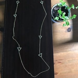 14k gold triangle long strand necklace